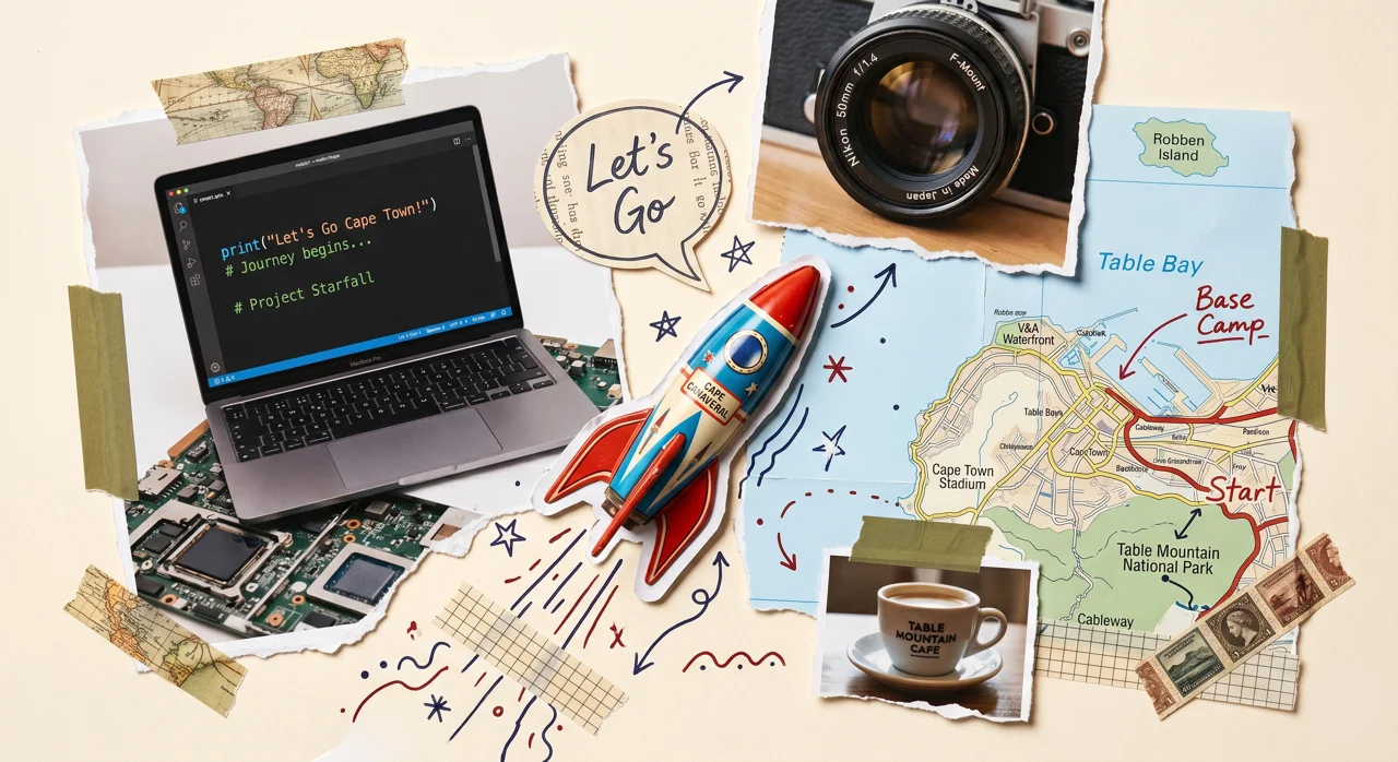 Digiholix digital transformation collage — where AI systems, media production, and bold ideas come together in Cape Town